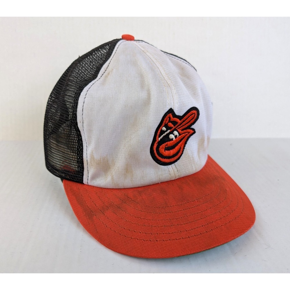 Vintage Baltimore Orioles‎ Hat STAINS Snapback 80s Mesh MLB Union USA Made Annco